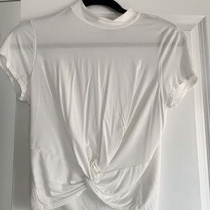 Cropped white tee